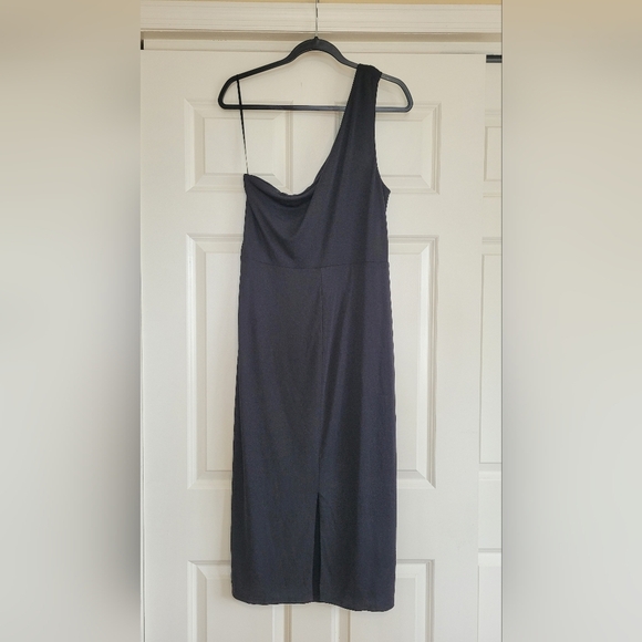 Lauren Ralph Lauren LBD One Shoulder Cutout Midi Sheath Dress - Size 16 - Picture 3 of 12